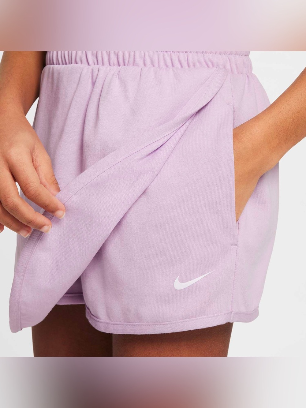 Nike Lavender Athletic Shorts with White Swoosh